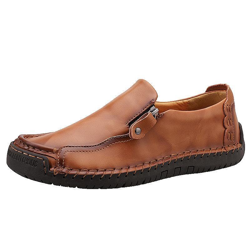 Simple neutral Wild driving shoes Europe and America Cowhide Low waist shoes Heelless shoes Square head Round head Daily shoes