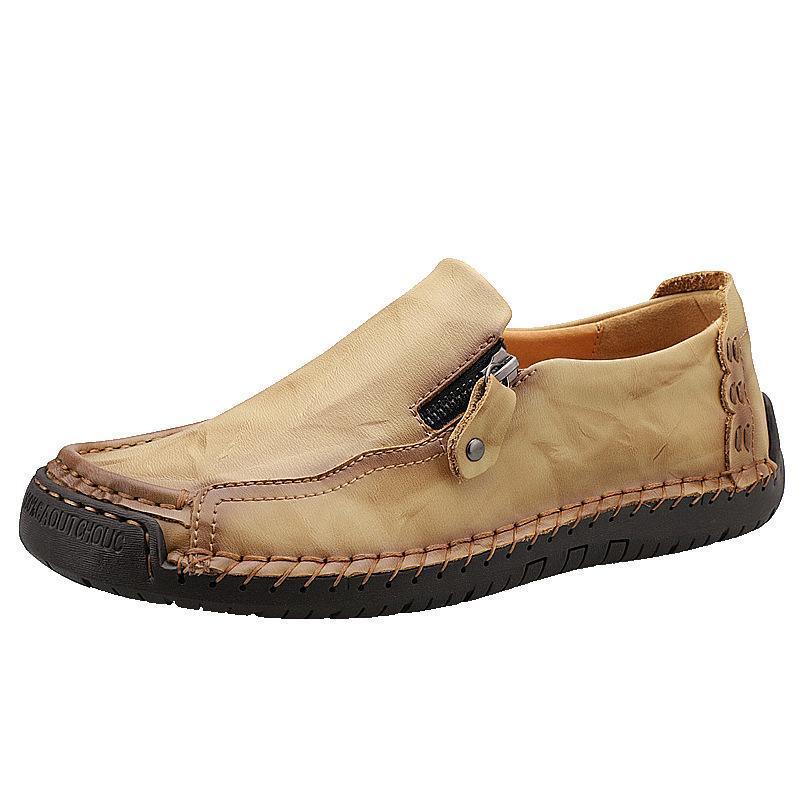 Simple neutral Wild driving shoes Europe and America Cowhide Low waist shoes Heelless shoes Square head Round head Daily shoes