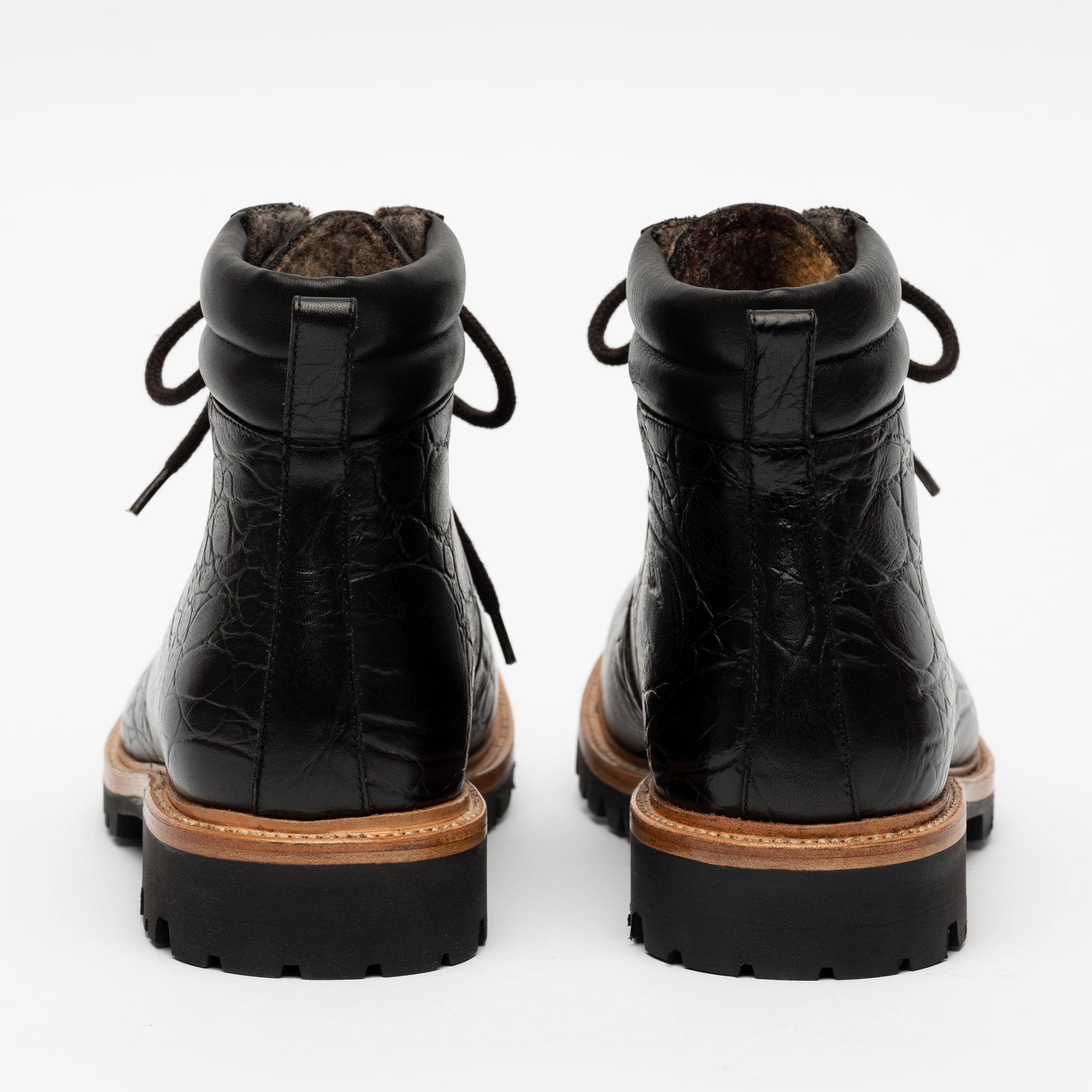 Viking Boot in Ebony back view