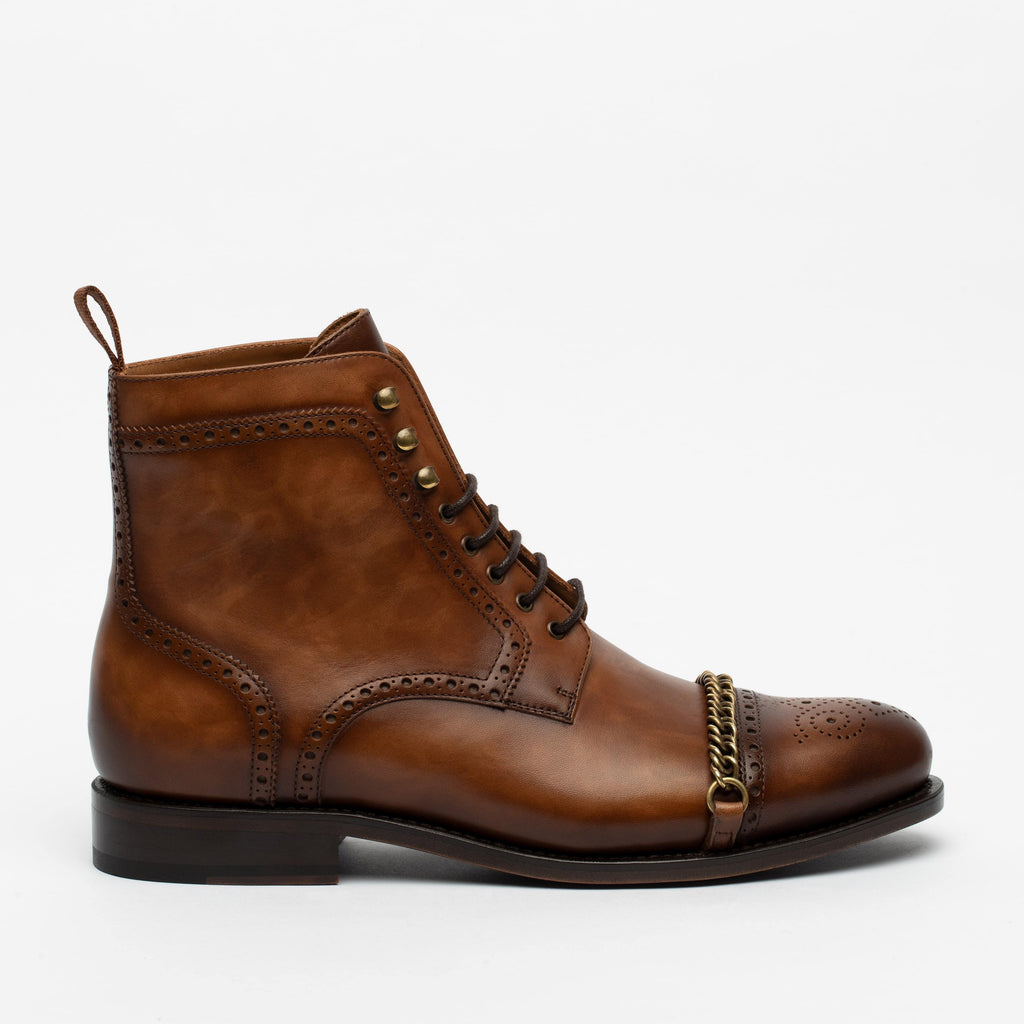 The Grail Boot in Coffee Side