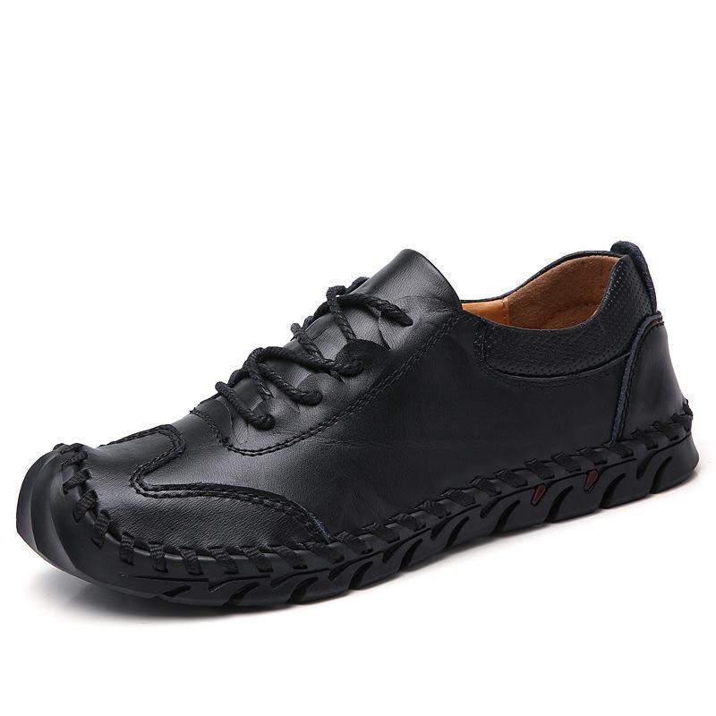 College Nationality neutral Simple Wild driving shoes Europe and America Cowhide Low waist shoes Heelless shoes Round head Daily shoes